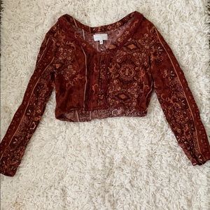 Vintage style long sleeve crop top